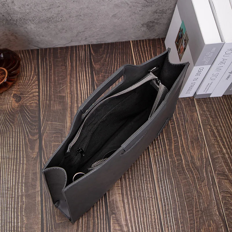 Vintage Leather Men's Tote Shoulder Bag
