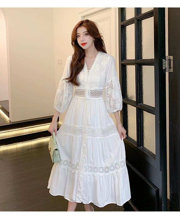 Women Summer Boho Lace Dresses