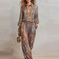 Boho Paisley Print Two-Piece Set