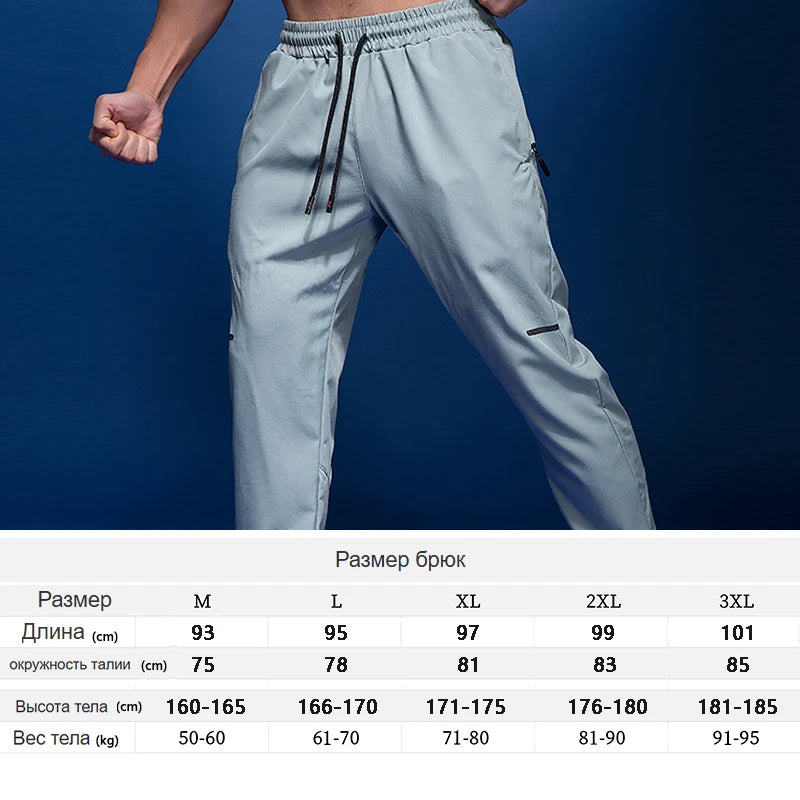 New Sport Pants Men Running Pants with Zipper Pockets