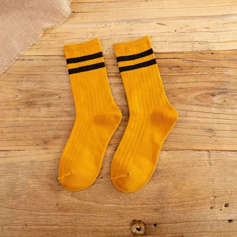 1 Pairs/Lot Knitted Striped Cotton Mens Socks Hit Trendy Japan Korea Harajuku Socks Man Male Calcetines