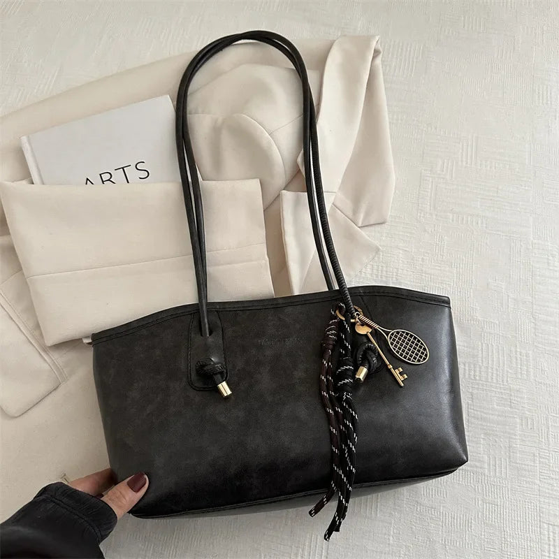 Retro Tote Bag Fashionable Advanced Simple And Versatile Handbag