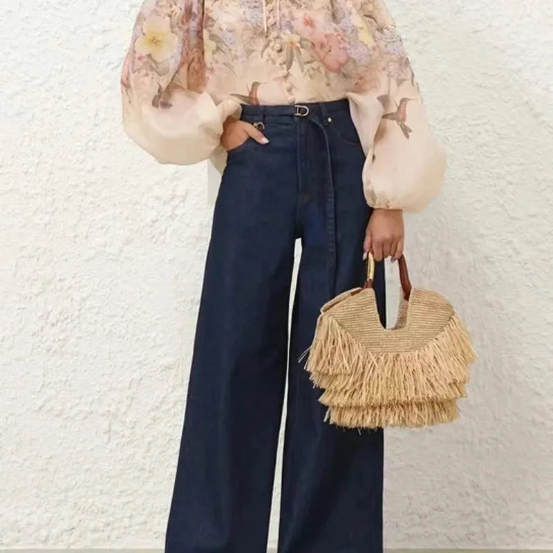 Boho Straw Tote Bag