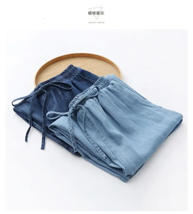 Women's Pants Summer Drawstring Wide-leg Pants