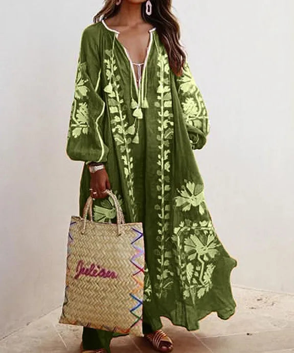 Boho Elegant Print Long Dress For Women