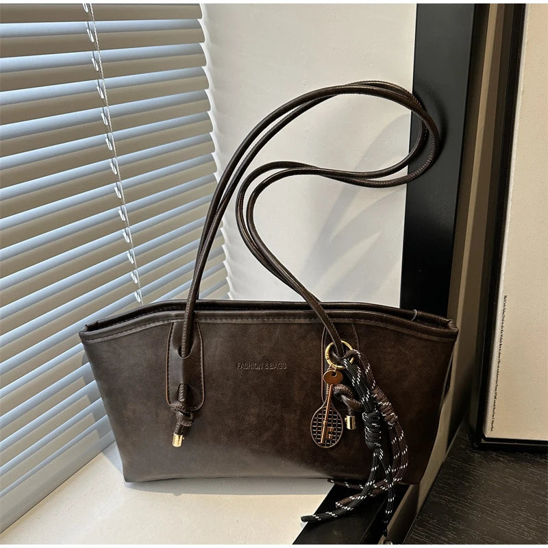 Retro Tote Bag Fashionable Advanced Simple And Versatile Handbag