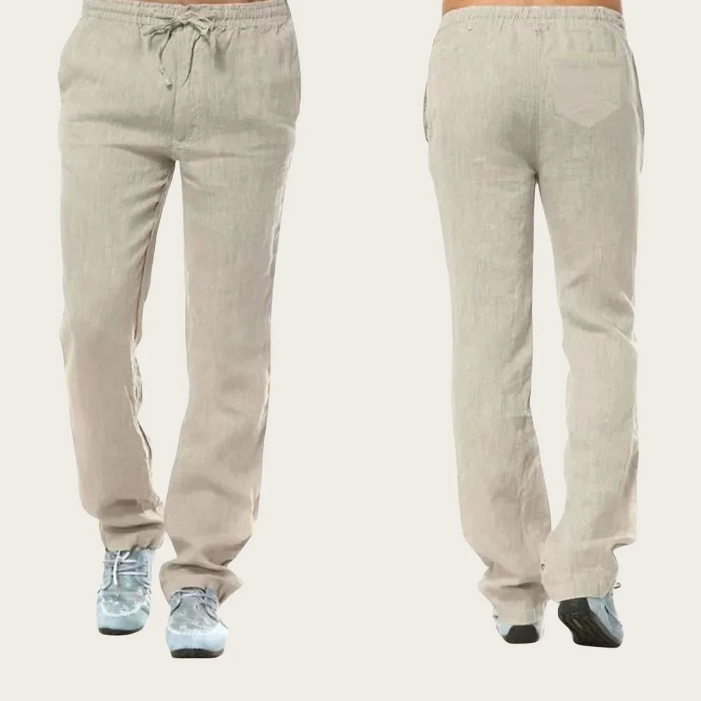 Boho Cotton Linen Pants for Men New Summer Lightweight Loose Fit