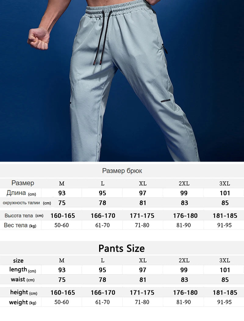 New Sport Pants Men Running Pants with Zipper Pockets