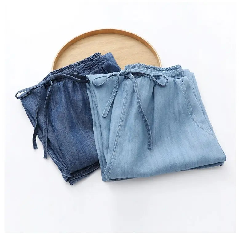 Women's Pants Summer Drawstring Wide-leg Pants