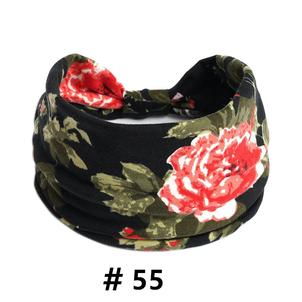 Boho Headbands for Women Cotton Wide Head Bands Stretch