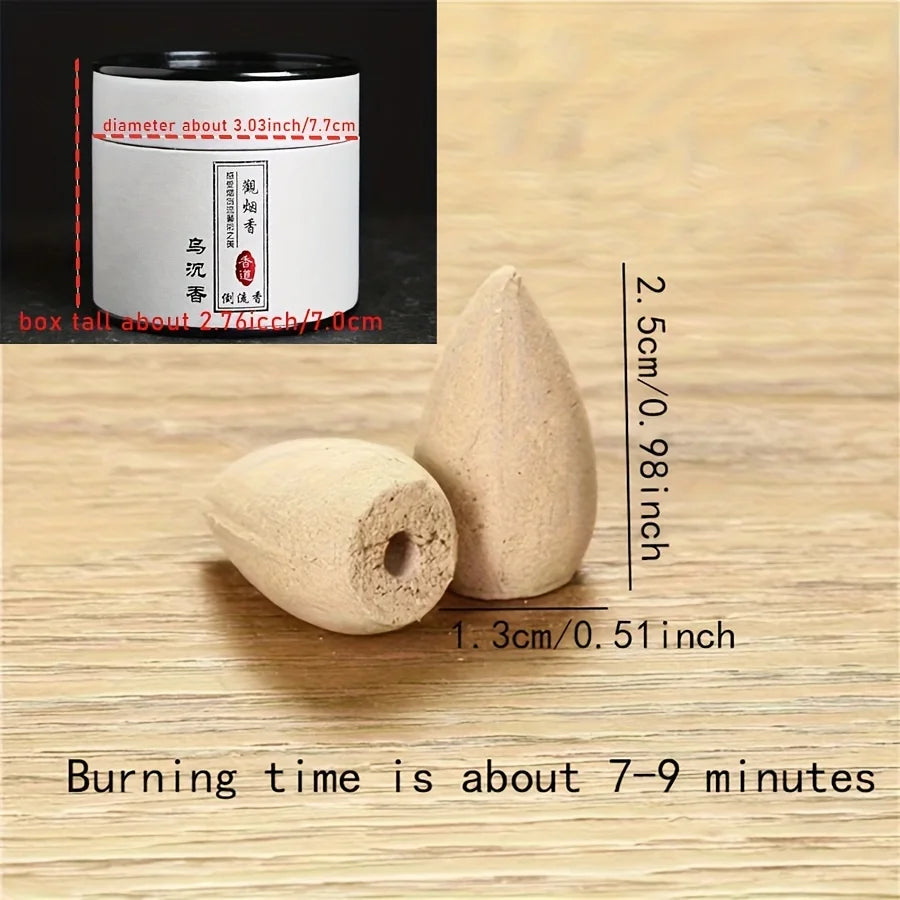 1 can of about 40 natural reflux cones with various fragrances for home meditation and mood relief, convenient to carry.