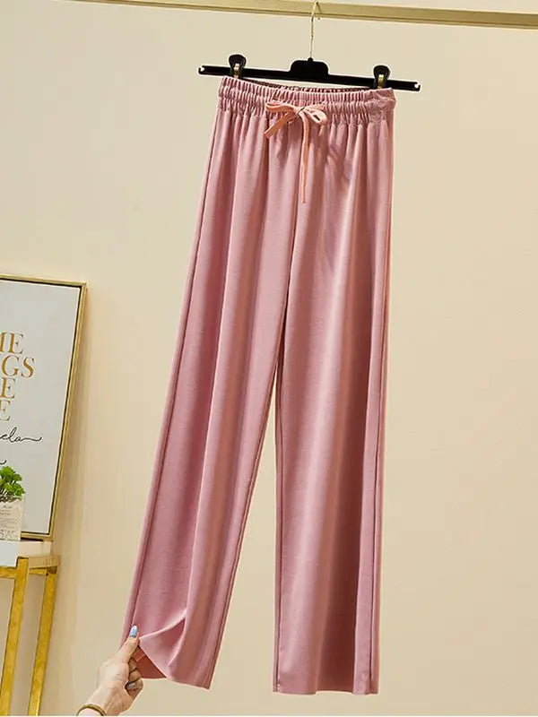Slacks Women's Loose Summer Pants Soft Ice Silk