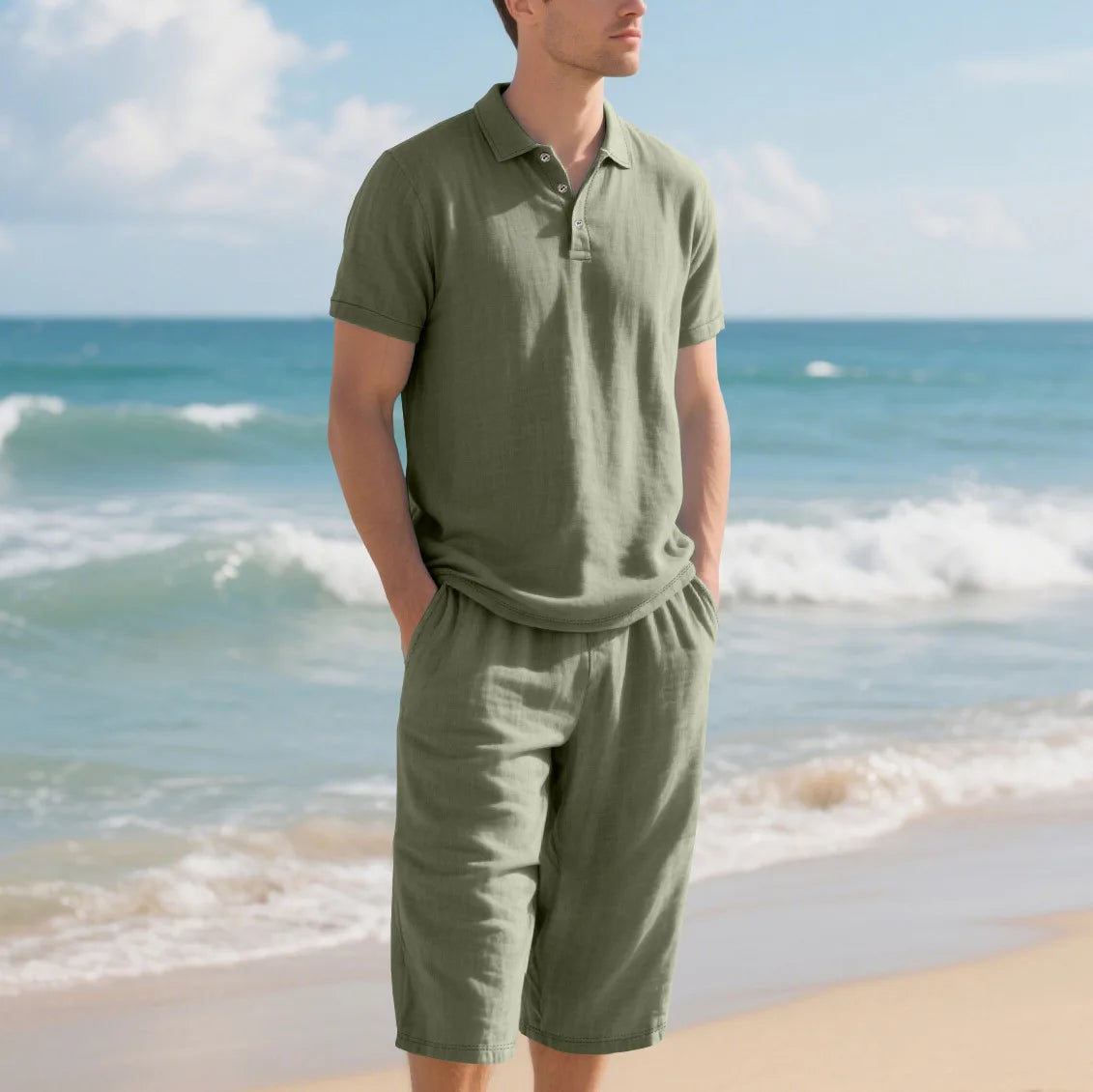 Men's Casual Linen 2 Piece Outfit