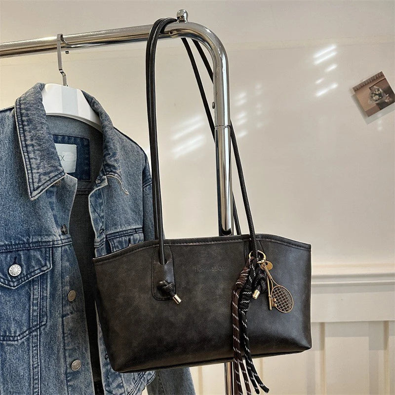 Retro Tote Bag Fashionable Advanced Simple And Versatile Handbag