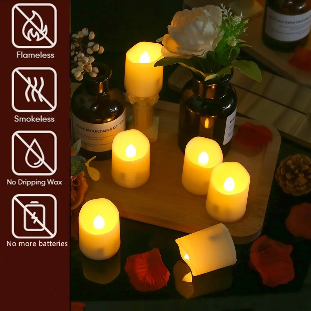 Rechargeable LED Candles By USB Timer Remote Flickering Flames