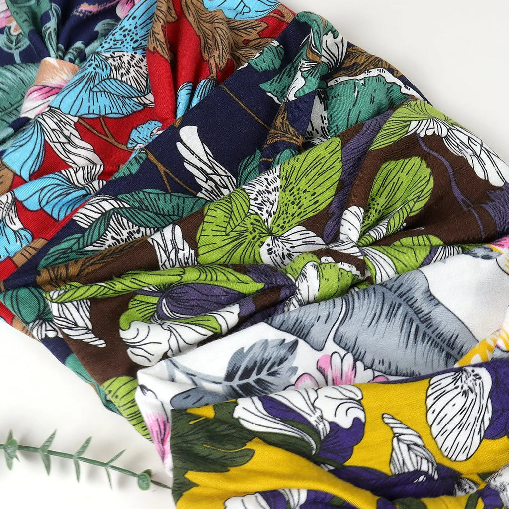 Boho Headbands for Women Cotton Wide Head Bands Stretch
