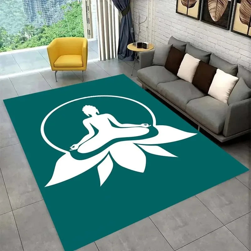 Colorful Yoga Pattern Floor Mats Door Decoration Home Living Room Floor Mats