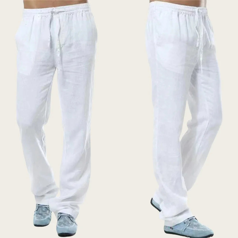 Boho Cotton Linen Pants for Men New Summer Lightweight Loose Fit