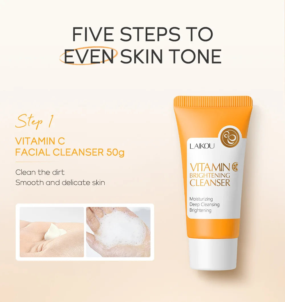 5 Pieces Vitamin C Skincare Set  Moisturizing Face Serum Brighten Cream