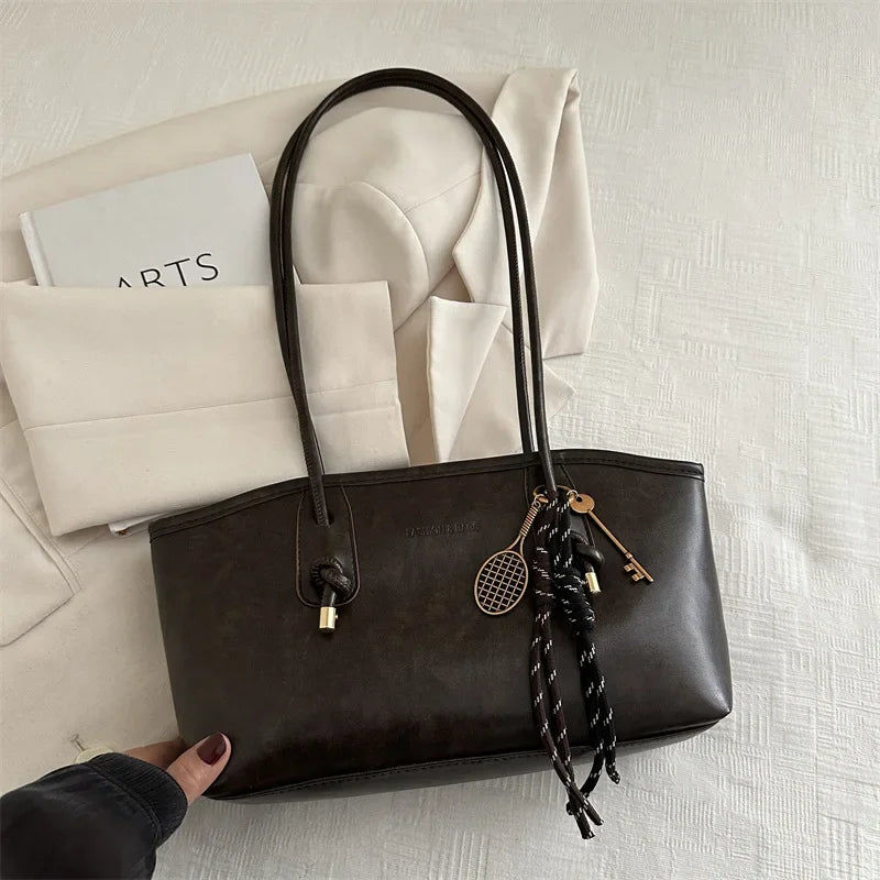 Retro Tote Bag Fashionable Advanced Simple And Versatile Handbag