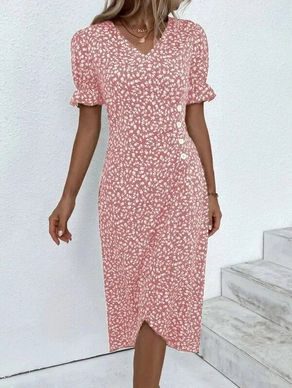 New 2026 Women's Boho Dresses Elegant Floral Print