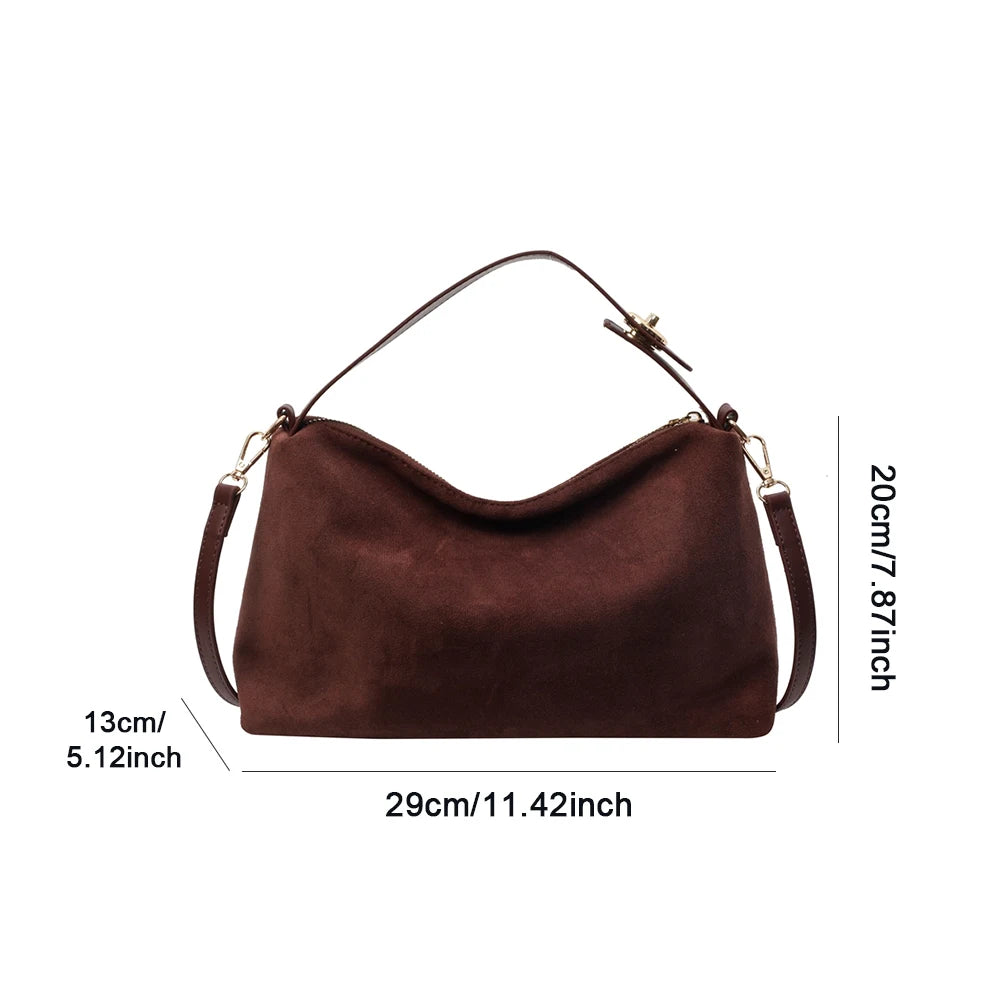 Big Boston Tote Soft Matte Suede Cow Leather