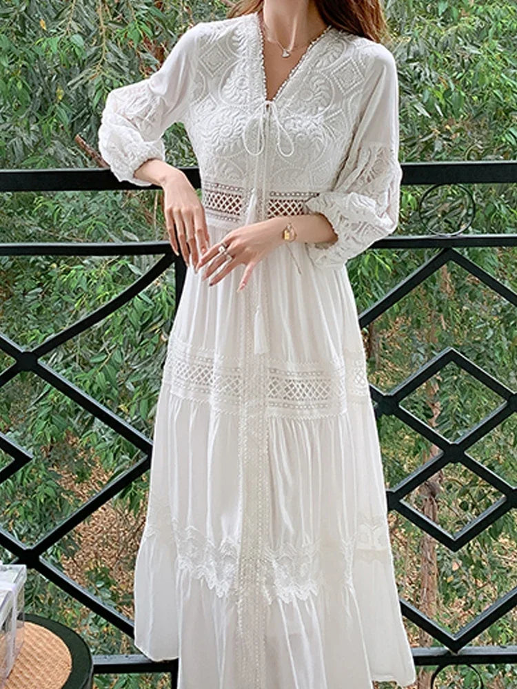 Women Summer Boho Lace Dresses