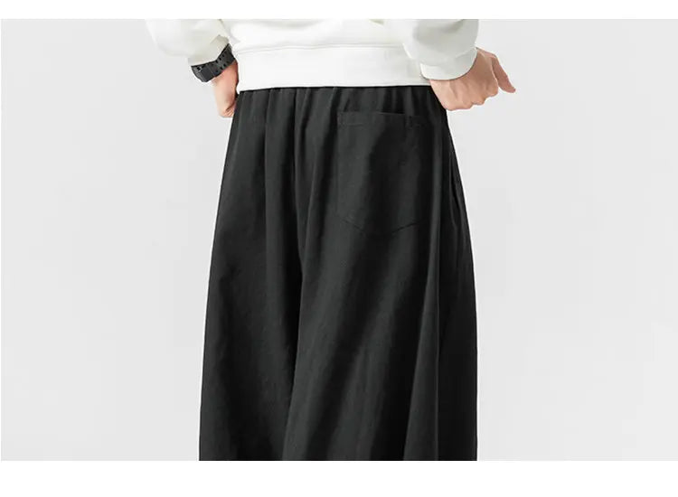 Oversized Men Wide Leg Pants Elastic Waist Joggers Trousers Male