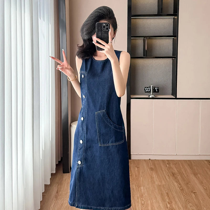 Sleeveless Denim Dress
