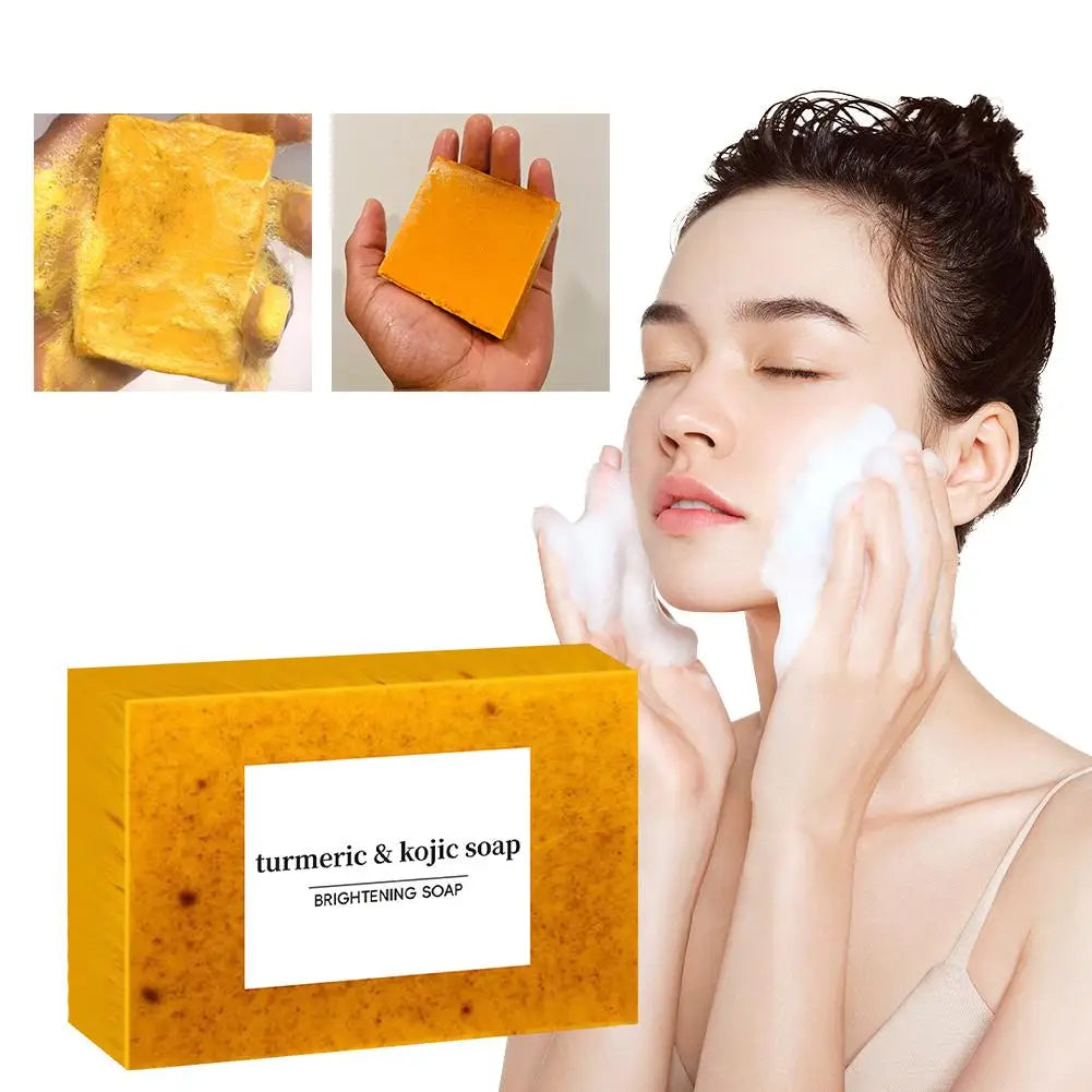 100g Turmeric Hand Made Soap, Lemon Kojic Acid Soap, Shower and Facial Soap