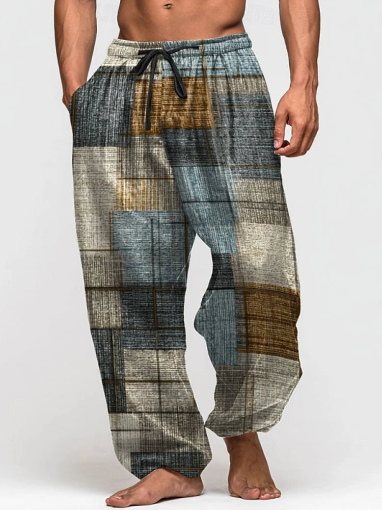 Summer Drawstring Loose-Fit Men's Wide-Leg Pants