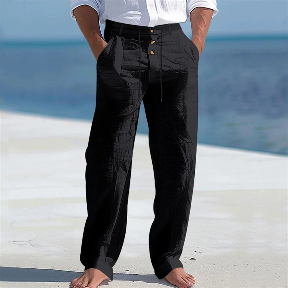 Men's Autumn Spring Cotton Casual Breathable Cozy Trousers