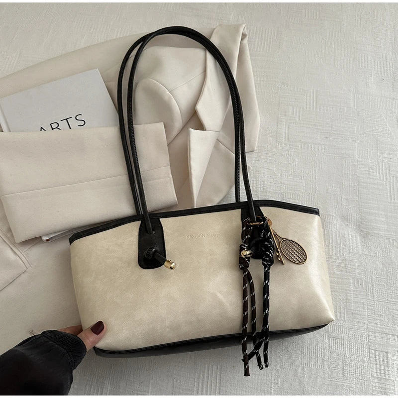 Retro Tote Bag Fashionable Advanced Simple And Versatile Handbag