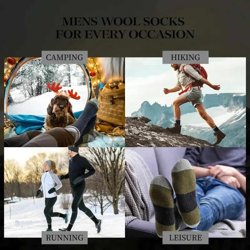 Winter Merino Wool Socks Thickened Mens
