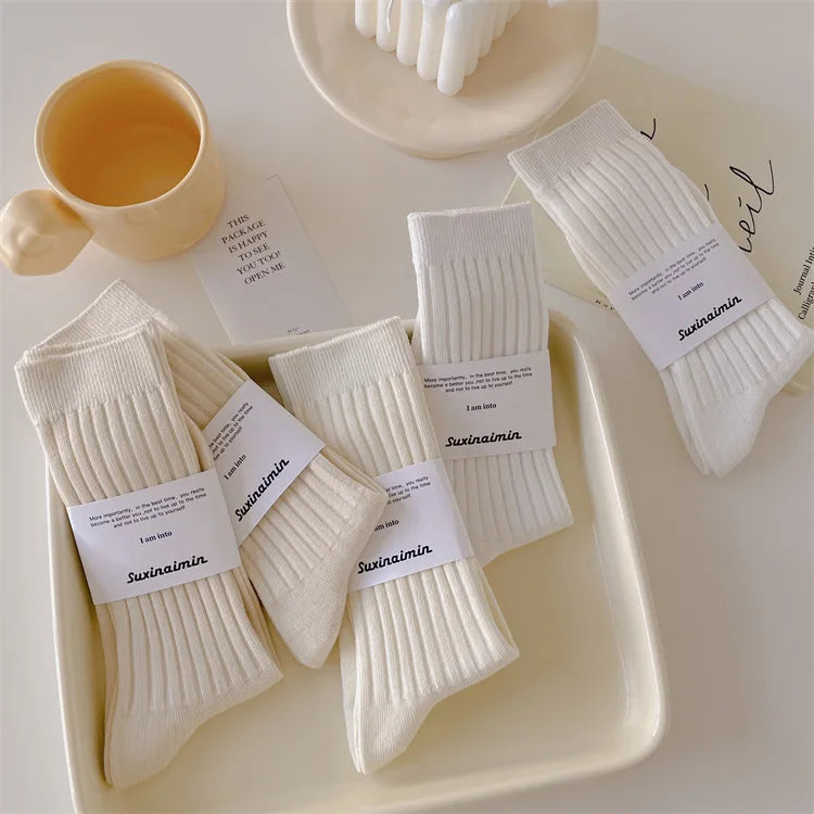 Women Socks Casual Fashion Solid Color