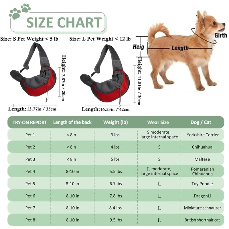 Cat/Dog backpack, Dog Sling Carrier