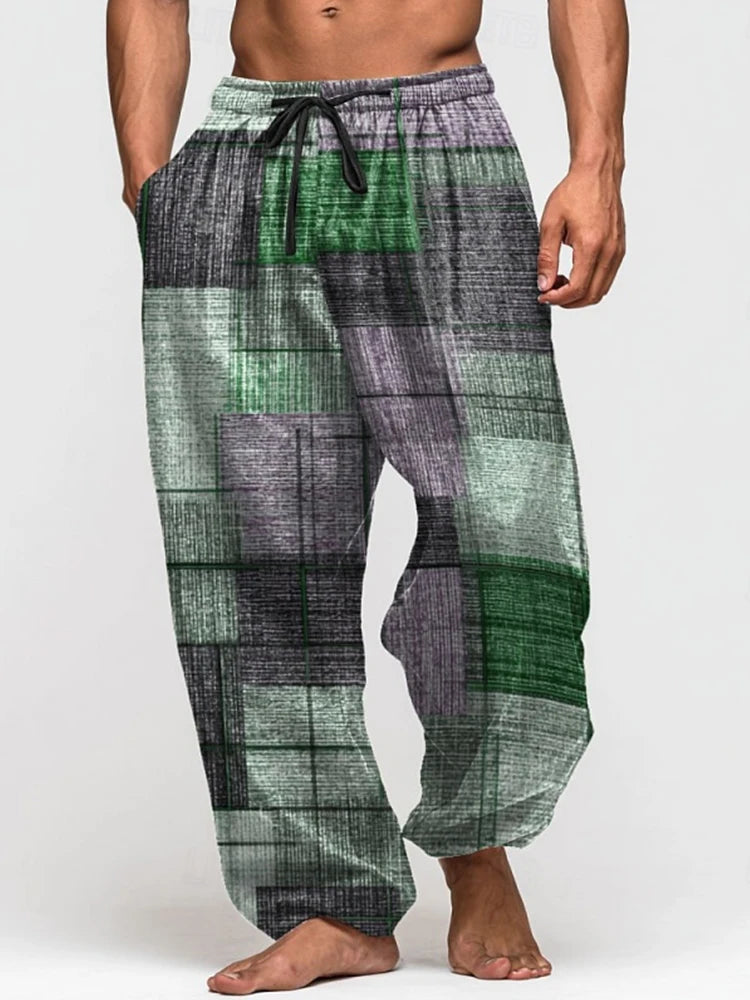 Summer Drawstring Loose-Fit Men's Wide-Leg Pants