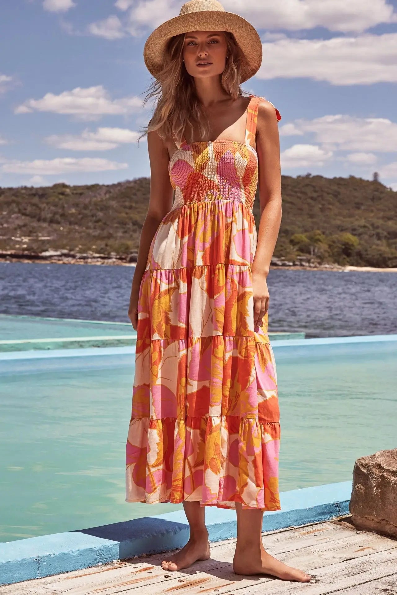 Fashion Bohemian Style Print Beach Dress