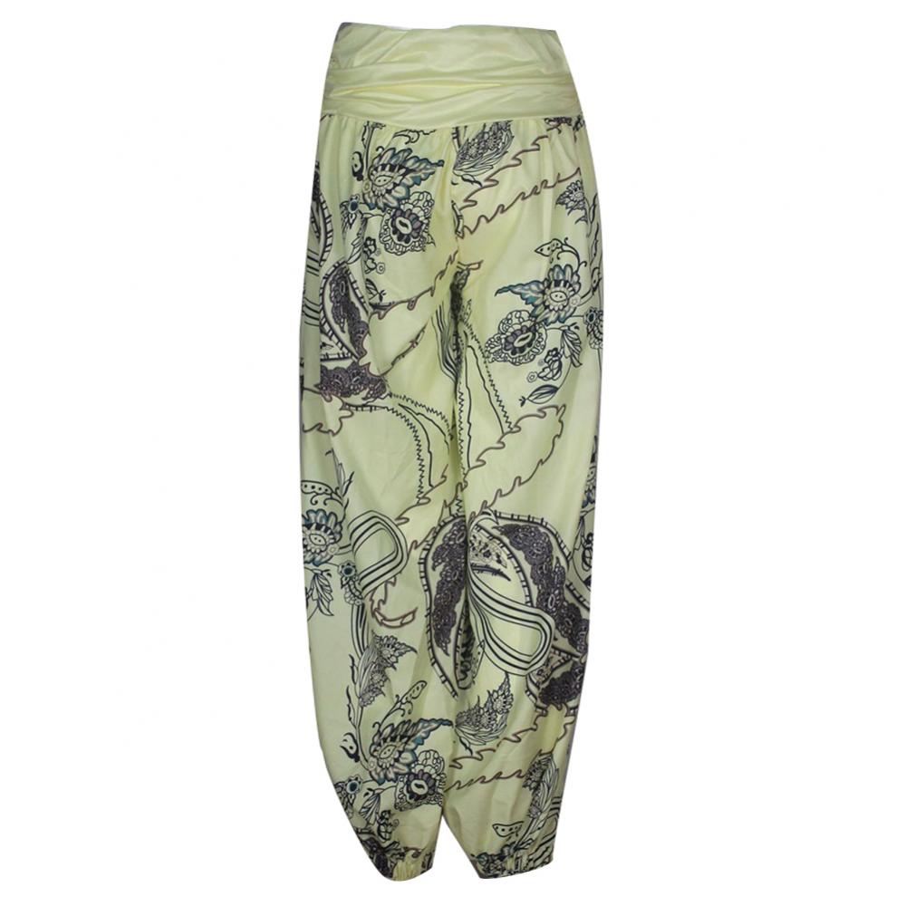 Women Boho Loose Pants Paisley Print High Waist Ankle Tied Harem Pants