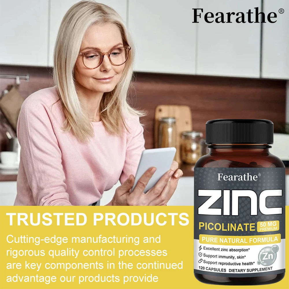 Zinc 50 Mg - High Potency Pure Zinc Supplement