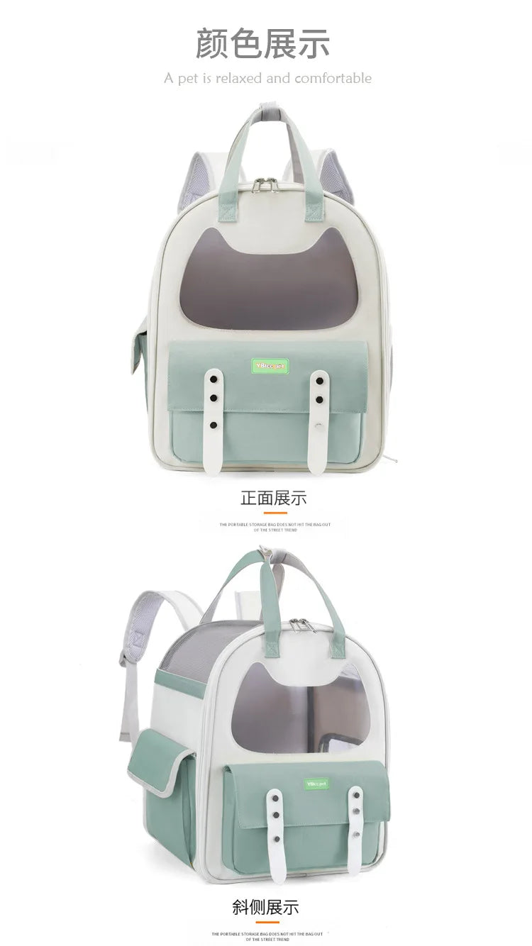 Portable Breathable Backpack for Carrying Pet Cats and Small Dogs