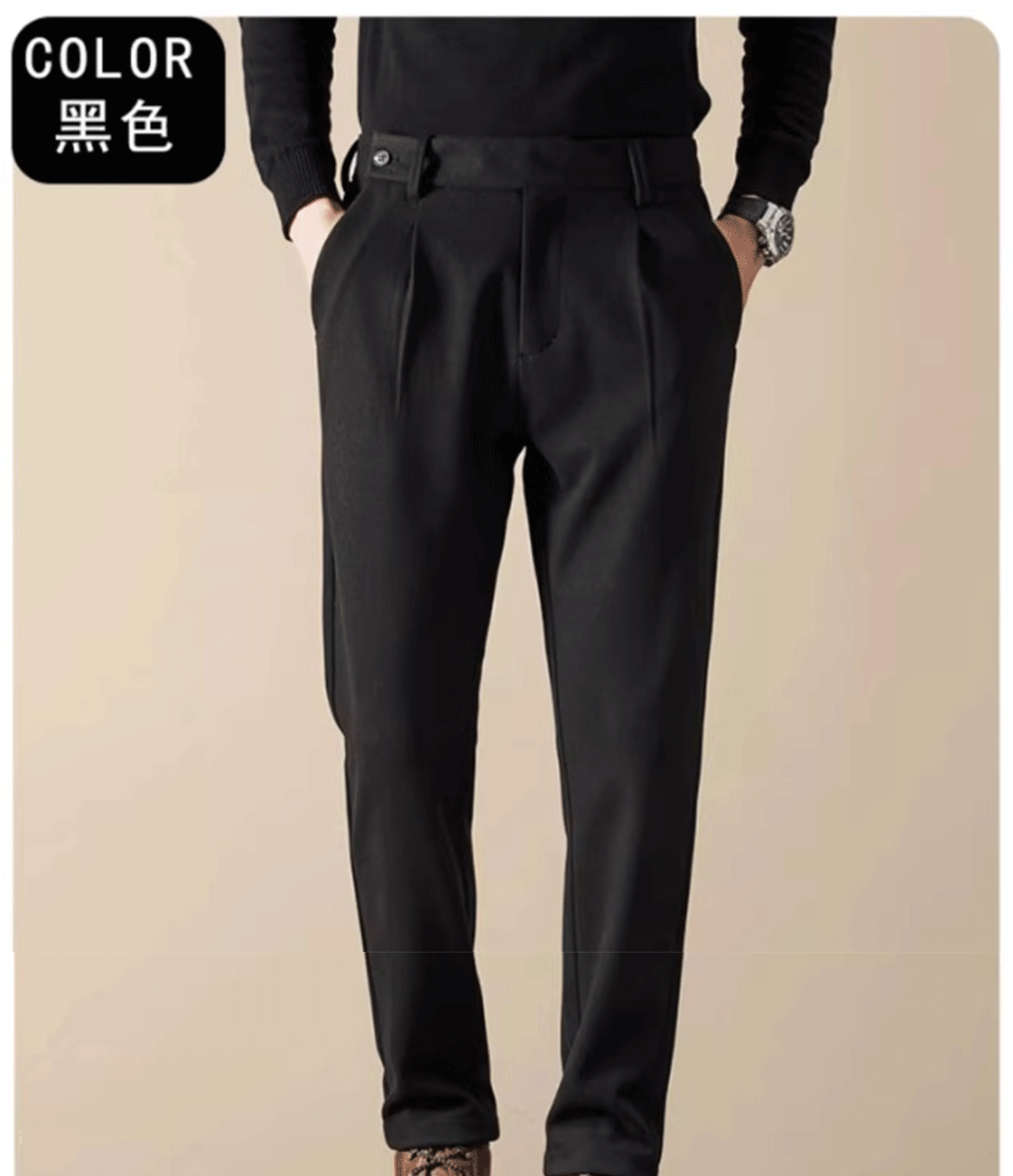 Business Casual Men's Brushed Khakis Straight Leg