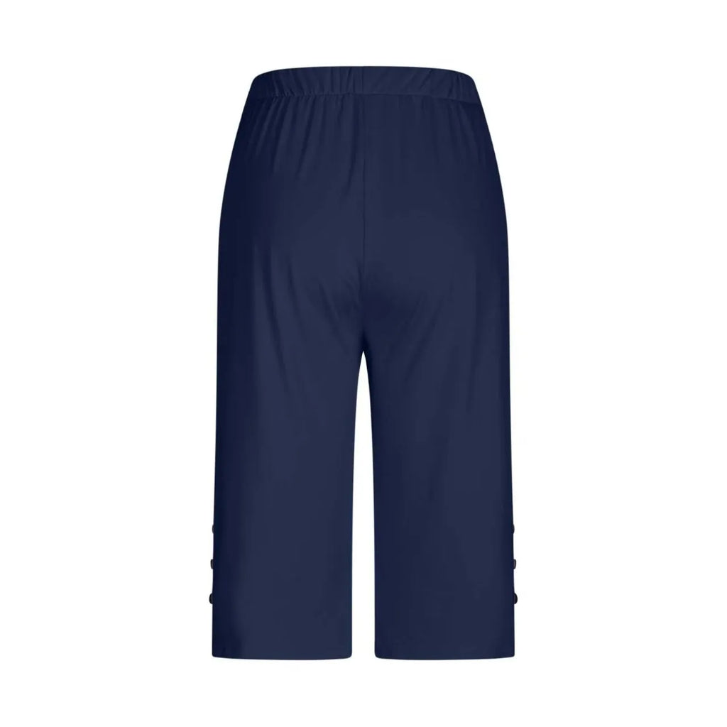 High-Waisted Elastic Women's Mid-Calf Trousers