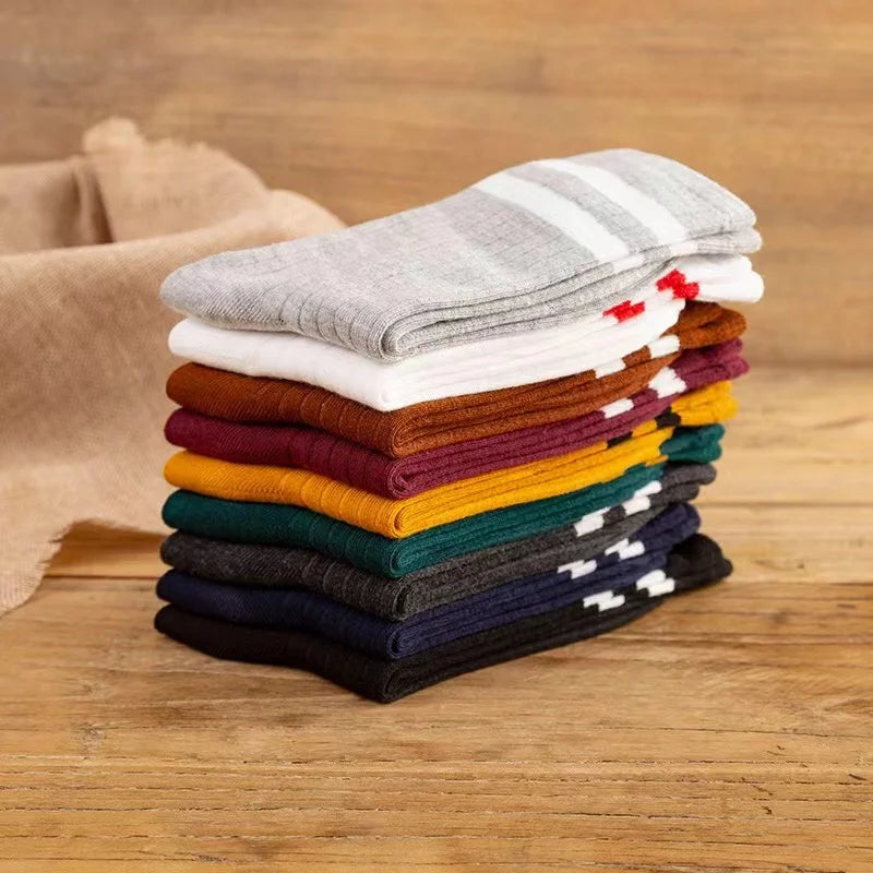 Knitted Striped Cotton Mens Socks