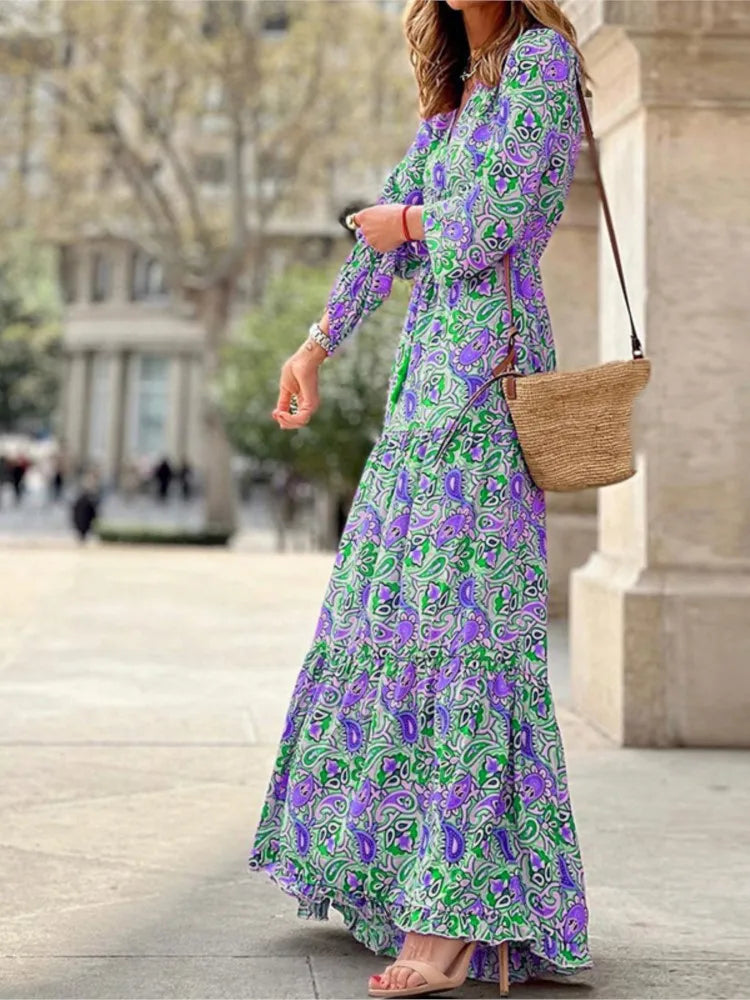 Summer Boho Print Casual Dress