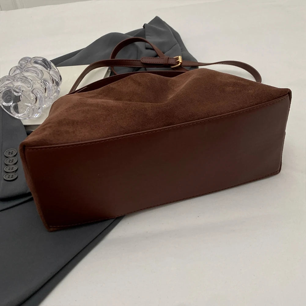 Big Boston Tote Soft Matte Suede Cow Leather