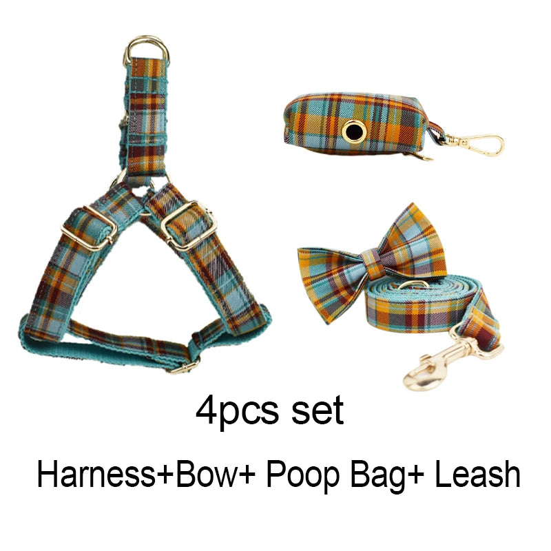 pets accessories dog collar leash harness set
