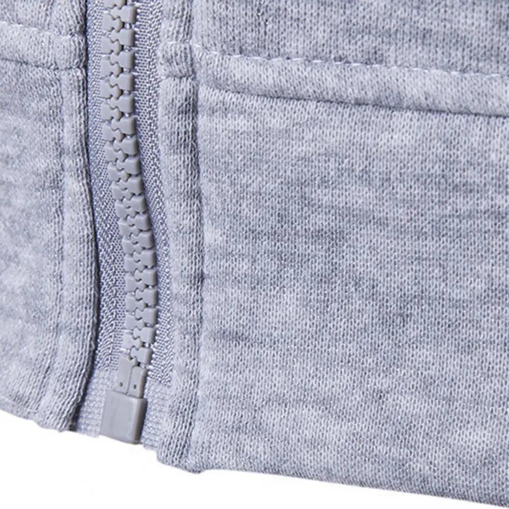 Men Hooded Vest Jacket Sleeveless Zipper