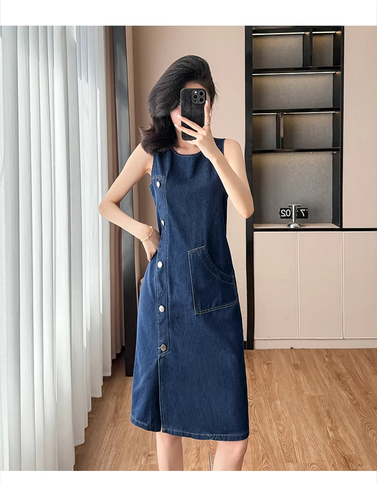 Sleeveless Denim Dress