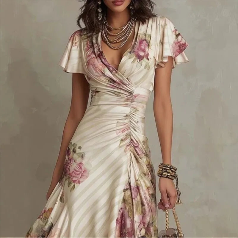 Boho Style Elegant Floral Print Dress
